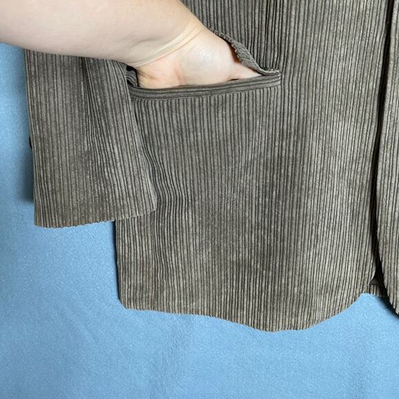 Vintage Perry Ellis Mens Corduroy Blazer XL 44R Brown Preppy Academia Professor - Picture 3 of 16
